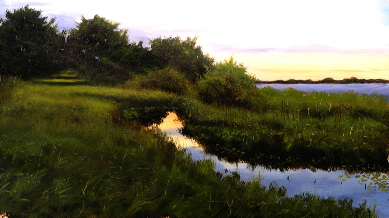 How to paint Landscape in oil painting demo, (Timelapse) YouTube