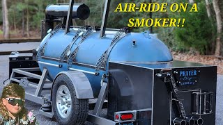 AIRBAGGED 500 gallon offset smoker trailer!!!!