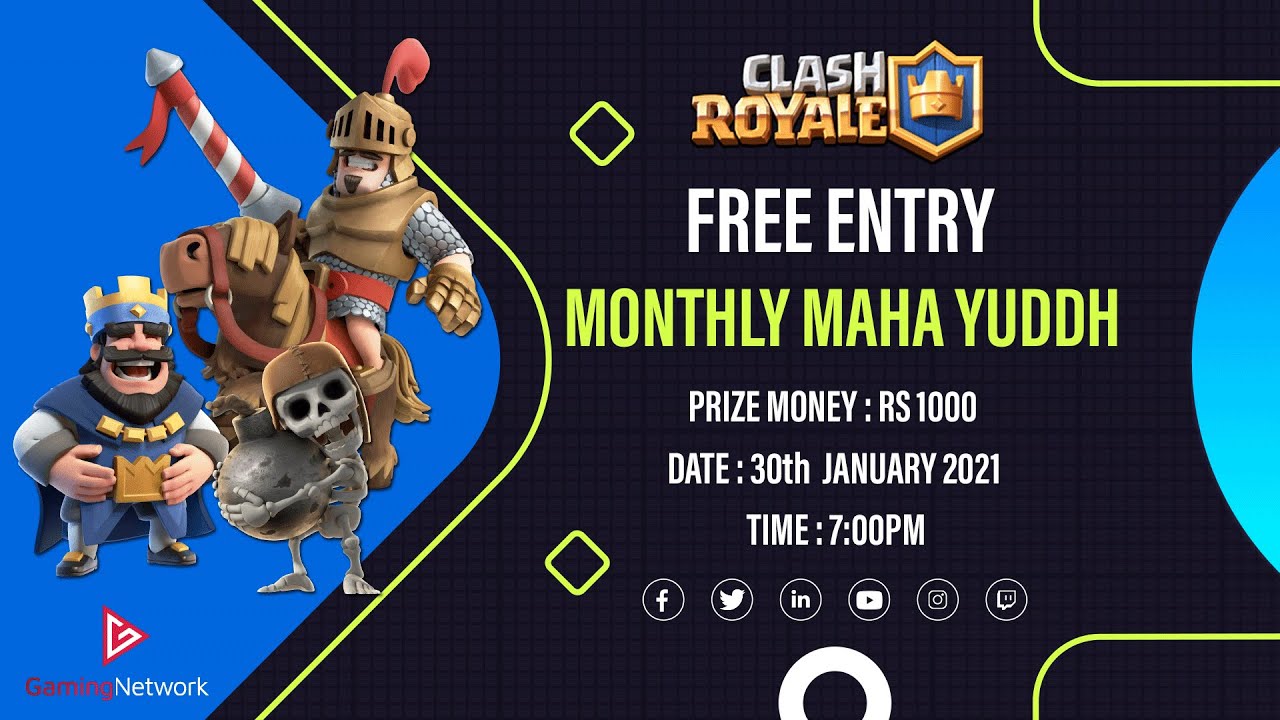 Clash Royale Monthly FREE Tournament! Gaming NetworkEnglish/Hindi Clash Royale - Frozine Gaming