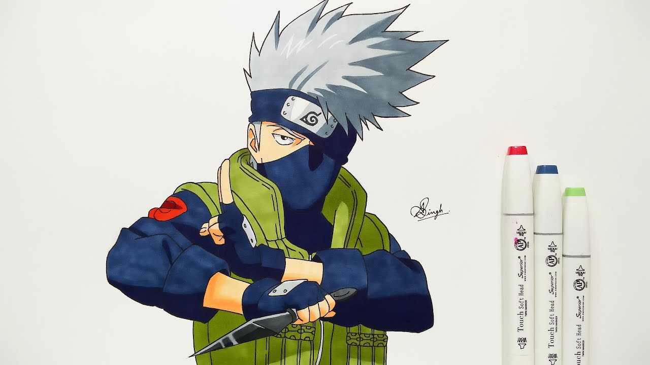 Kakashi and Naruto Color Drawing by tak17hiro on DeviantArt