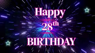 Happy 28th Birthday Background Banner | Find Your Age, Birthday Video Backdrop for Celebrations