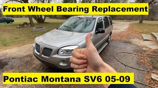 Front Wheel Bearing Replacement Pontiac Montana SV6 2005 2006 2007 2008 2009 05 06 07 08 09
