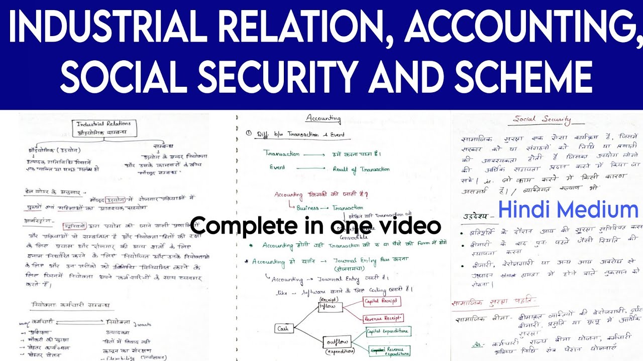 Industrial Relation, Accounting and social Security & Schemes for UPSC ...