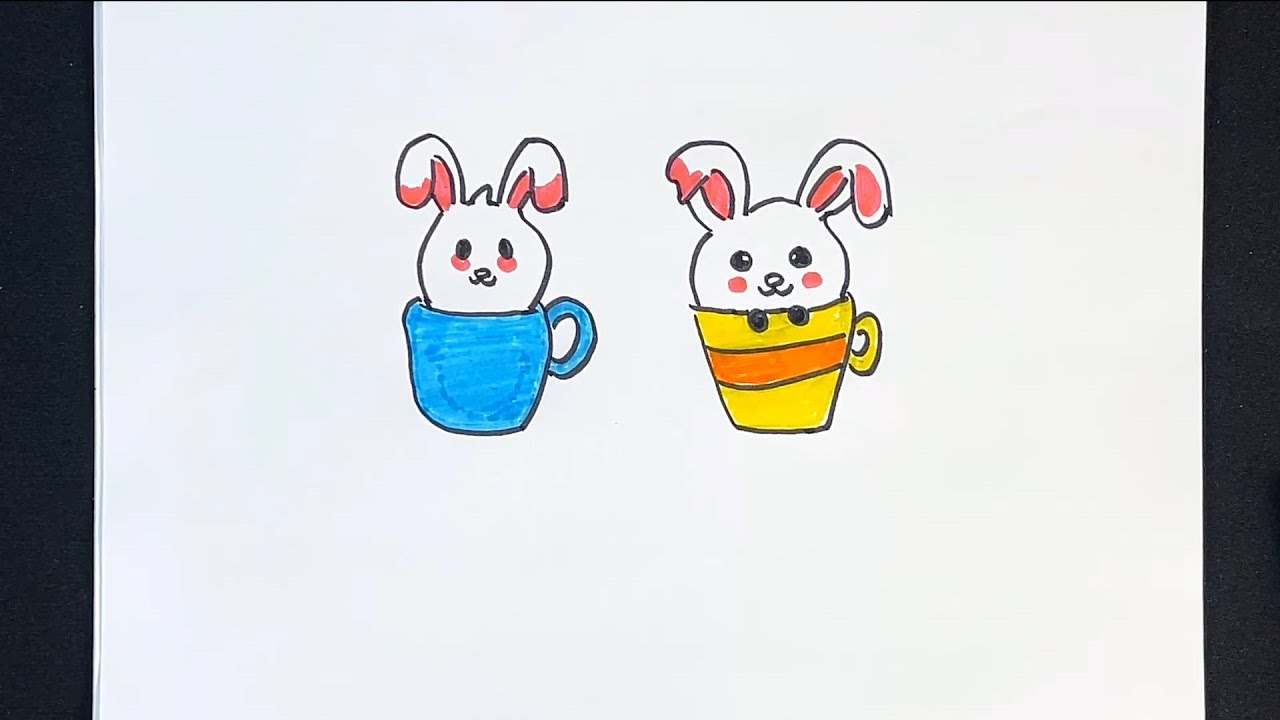 How to draw and paint Rabbit | learn to draw | Rabbits draw | couple ...