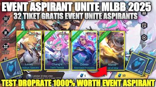 TESTDROPRATE2!! EVENT ASPIRANT UNITE SKIN LESLEY CHANG'E ASPIRANT 2025 | 40TOKEN EVENT ASPIRANT MLBB