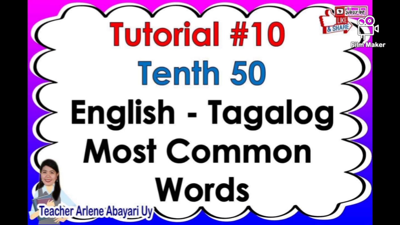 tutorial 10 english tagalog most common words basic sight words youtube