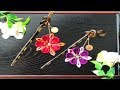 【100均つまみ細工 簪】着物 浴衣に合う髪飾りの作り方♪kanzashi flower