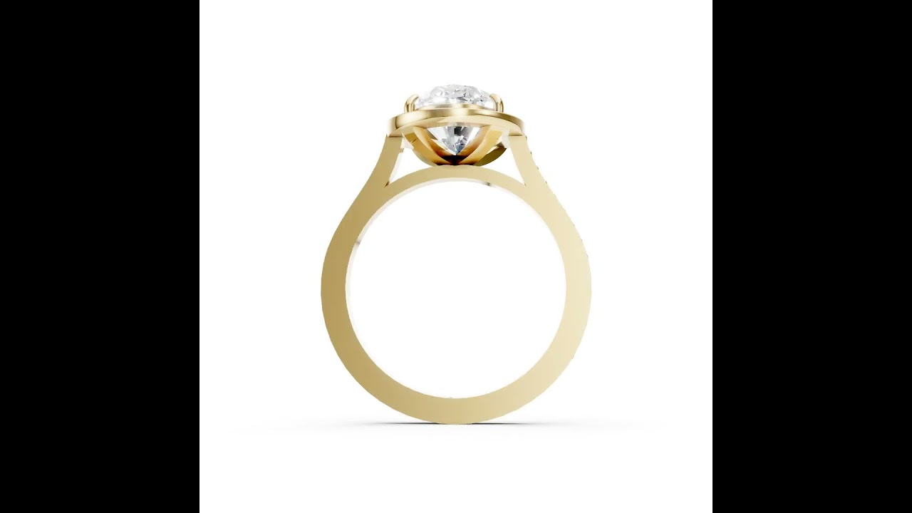 Oval Cut Lab Grown Diamond Halo Engagement Ring