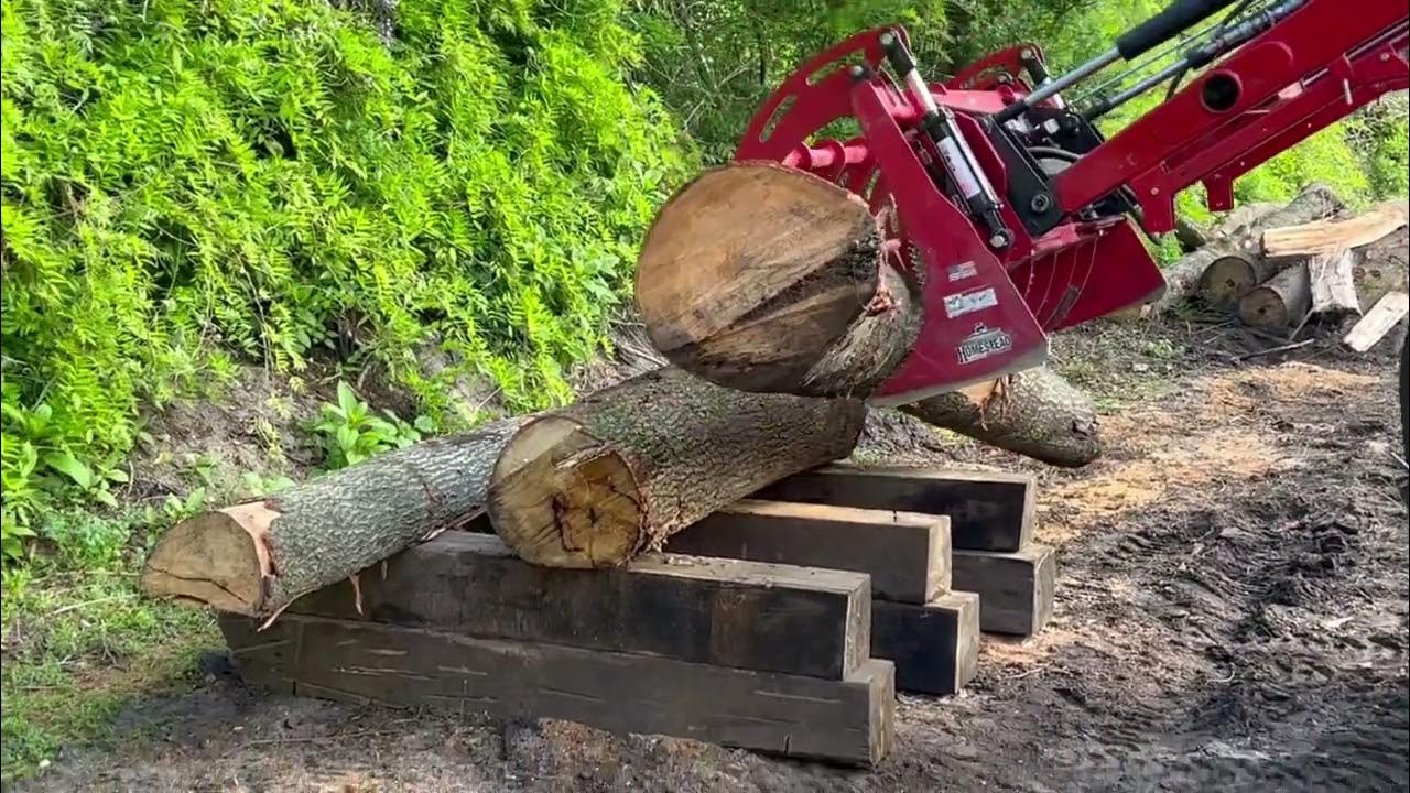 Cutting Wood, using our TYM Tractor & Homestead Implements Grapple