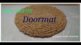 Doormat DIY idea,Super easy Jute sutli doormat/floormat,सुतली पायदान/चटाई बनाना