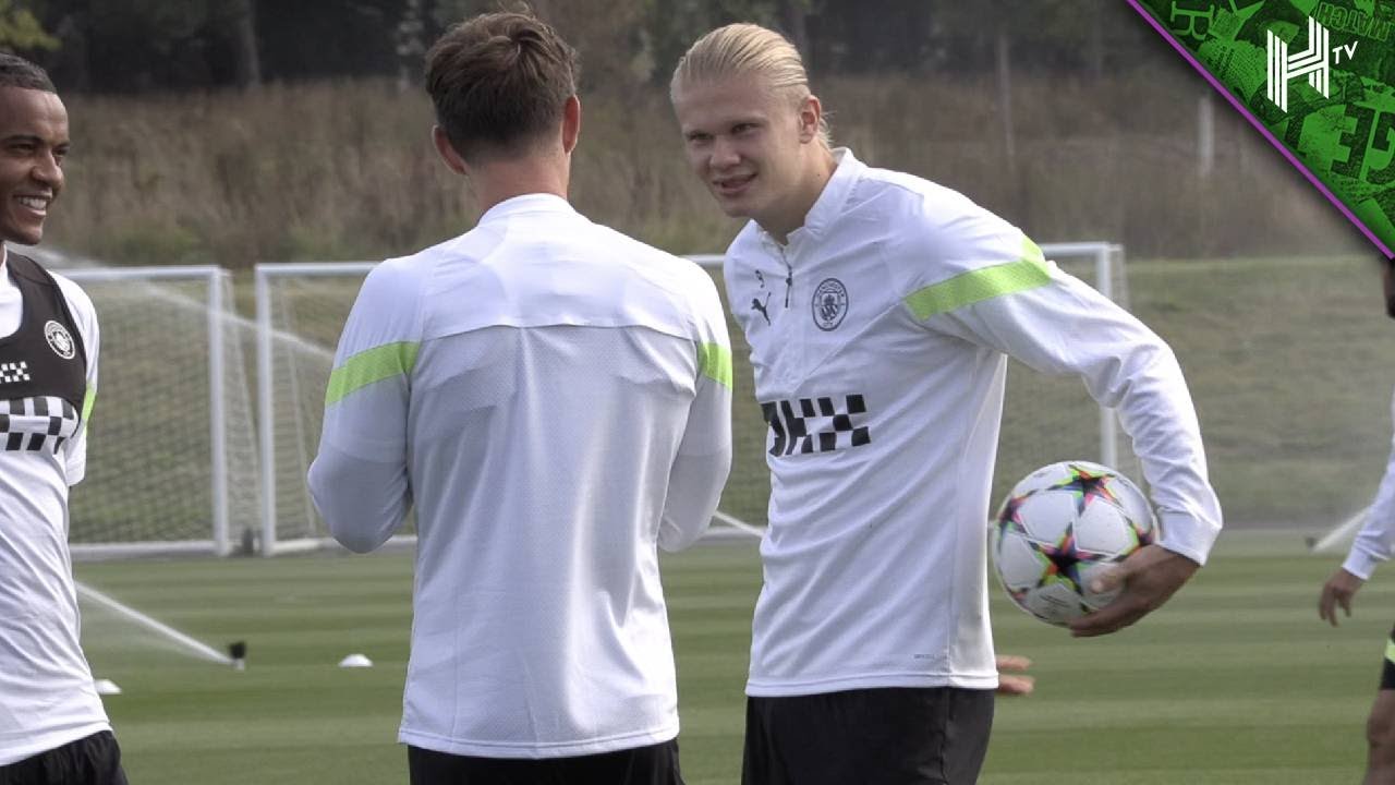 Erling Haaland UP CLOSE Man City Stars Train Ahead Of UCL Opener 