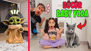 ELİF BÜCÜR BABY YODA OLDU !! ÇOK ÜZGÜN HERYERE SAKLANDI!! بابا جاب لي بالون - جنى مقداد | طيور بيبي