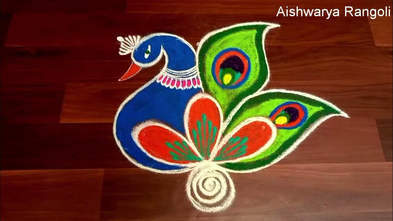 Shivaratri Special Peacock 🪔Rangoli 2×3 dots Easy & Simple ...