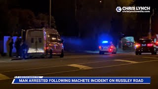 Man arrested after machete incident at Christchurch petrol station. Man arrested after machete incident at Christchurch petrol station.