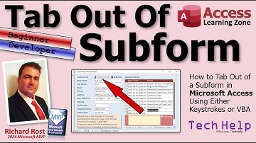 How to Tab Out of a Subform in Microsoft Access Using Either Keystrokes or VBA