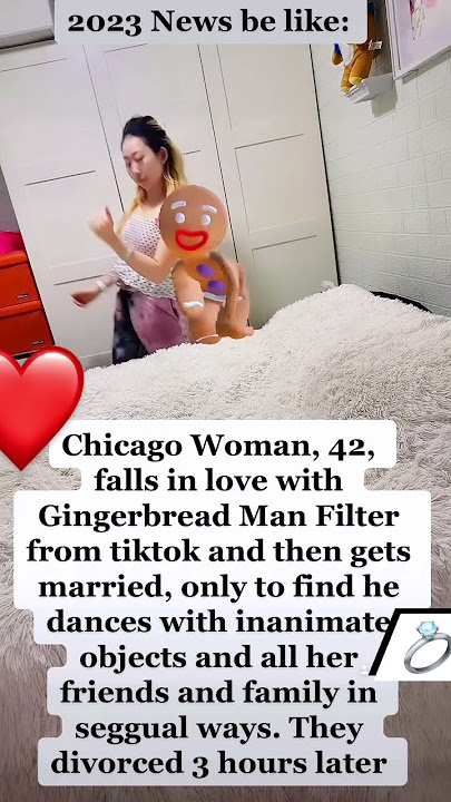 Woman gets married to Tiktok Gingerbread Man Filter Parody #shorts