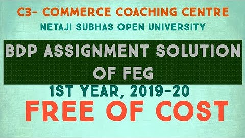 NSOU | Assignment Solution | FOUNDATION COURSE IN ENGLISH - FEG |  2019-20 | New System