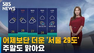 [날씨] '서울 낮 29도' 어제보단 더워요…주말도 맑…