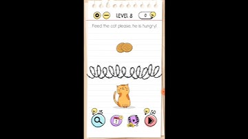 Brain test Level 8 Feed the cat please, he is hungry Walkthrough