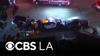 1 person hospitalized in crash involving LAPD car in Pacoima