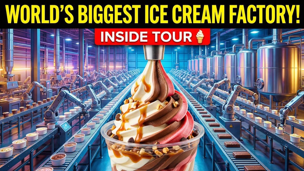 Inside the World’s Biggest Ice Cream Factory! 🍦