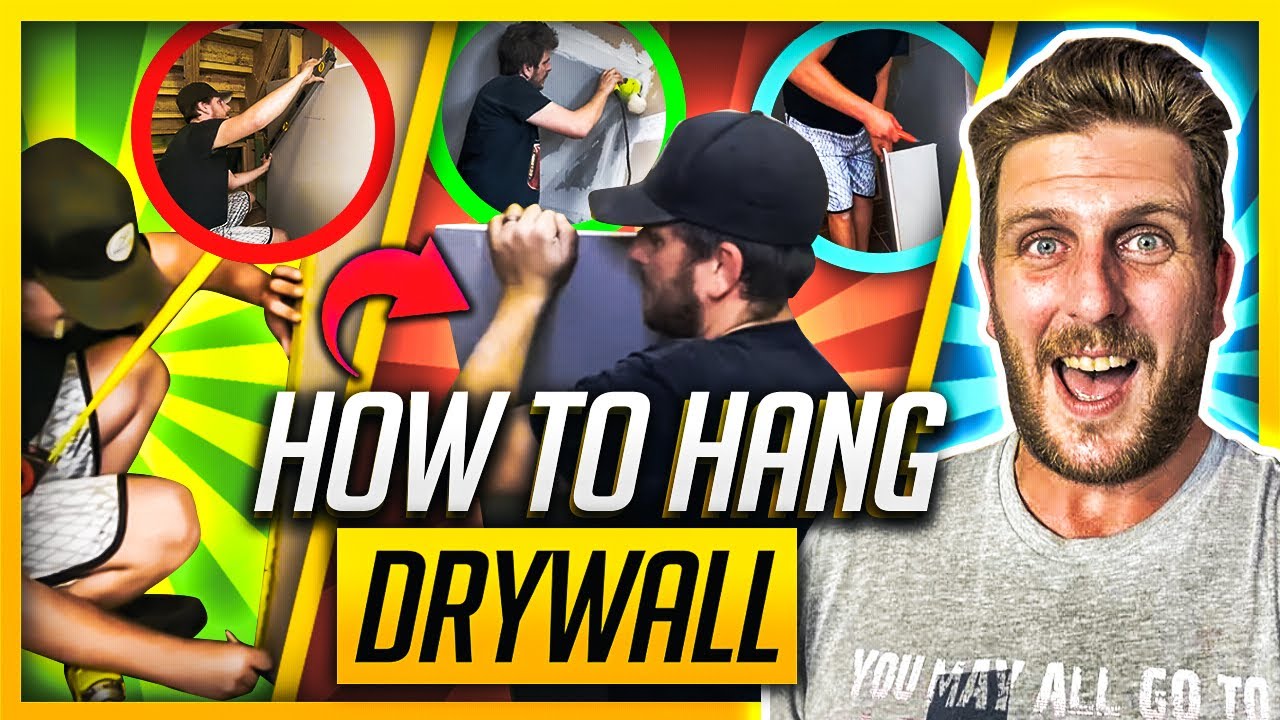 FINALLY! HANGING DRYWALL UNDER STAIRS! YouTube