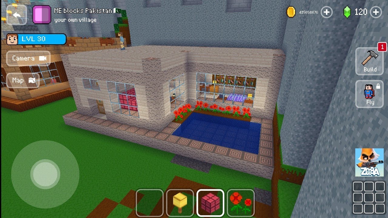Minecraft Block Simulator Block Craft 3D Building Simulator ||Building Simple House With Pool ...