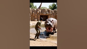 Angry Hippo Attacks Zookeeper 🦛 💀 #viral #viralshorts #viralvideo #shorts