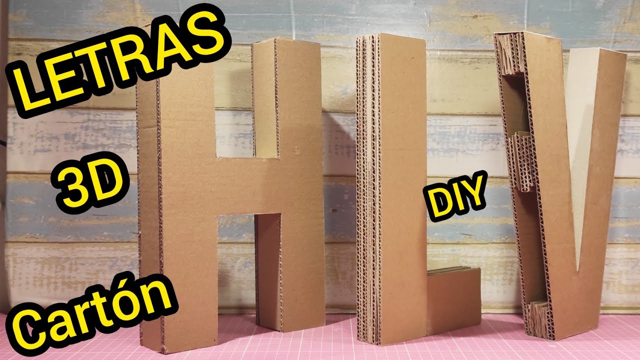 😃💞CÓMO HACER LETRAS 3D💞😃DIY, Cartón
