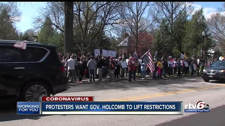 Group protests stay-at-home order outside Governor's Residence