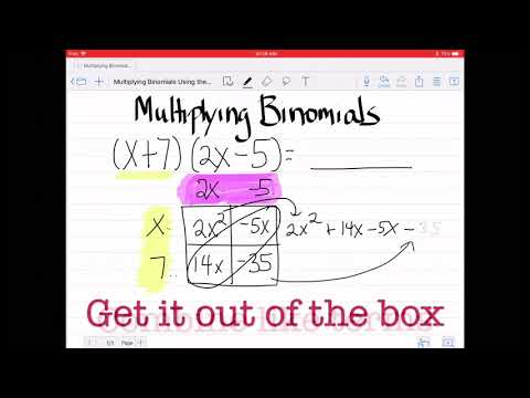 Multiplying Binomials, grid method