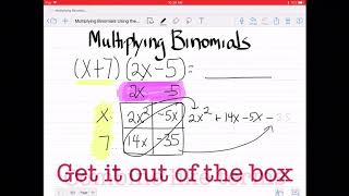 Multiplying Binomials, grid method