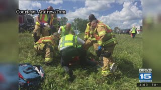 1 injured after motorcycle crash on I-69