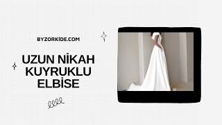 Byzorkidecom Uzun Beyaz Nikah Elbisesi