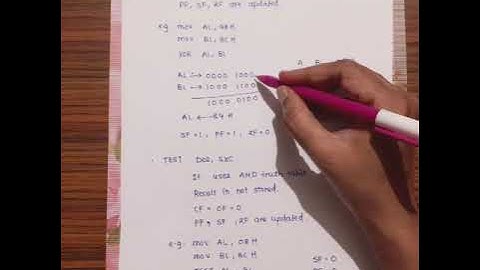 XOR and TEST logical instruction in 8086