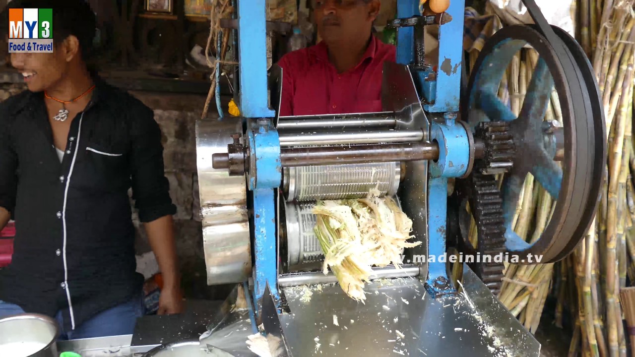 HEALTHY SUGARCANE JUICE MAKING | STREET FOODS IN INDIA street food
