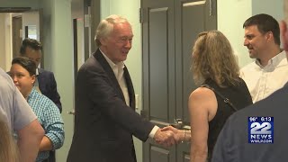 Senator Markey discusses infrastructure package in Holyoke Wednesday