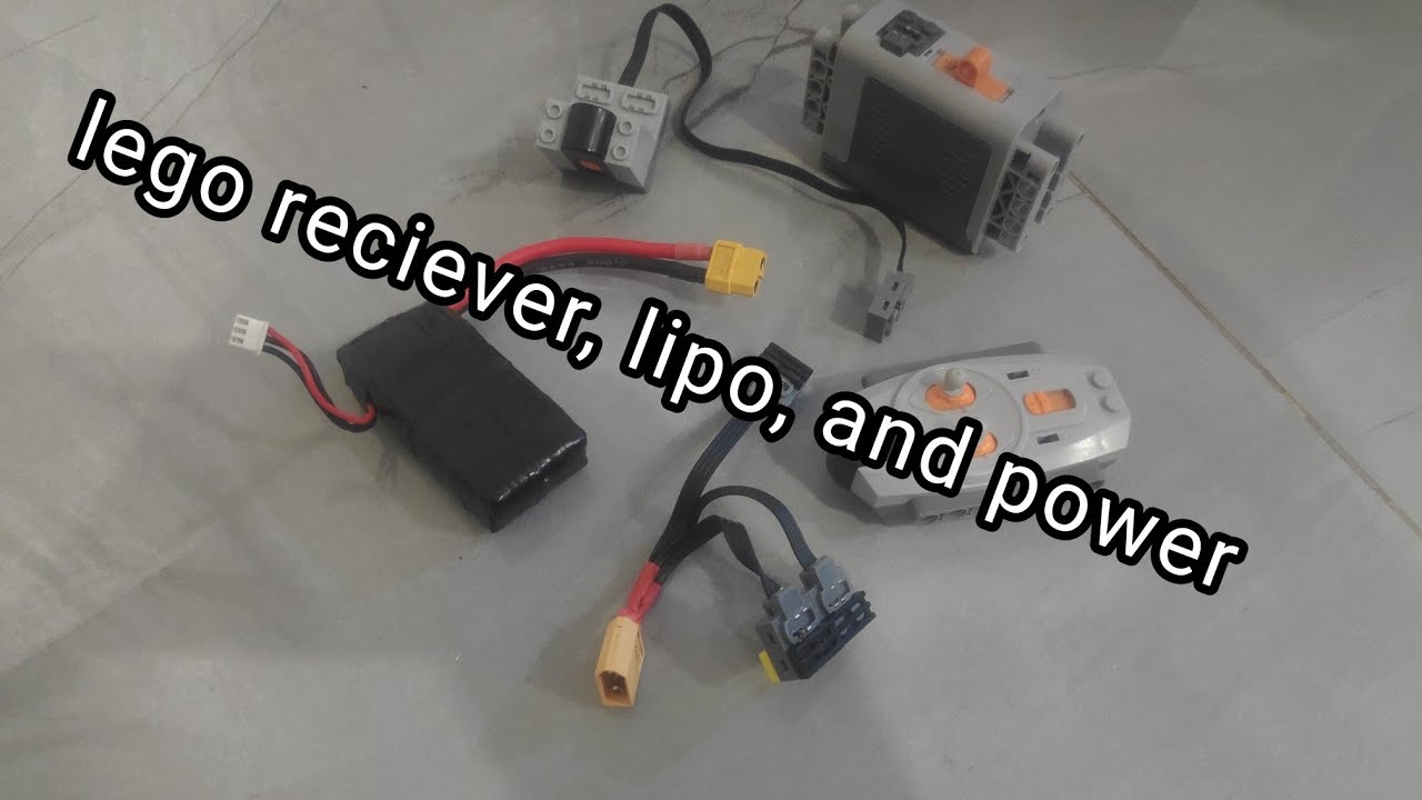 lego reciever, lipo battery, and power