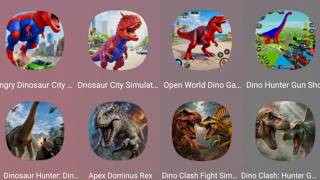 ANGRY DINOSAUR CITY RAMPAGE, DINOSAUR CITY SIMULATOR, OPEN WORLD DINO GAME, DINO HUNTER GUN SHOOTER screenshot 1