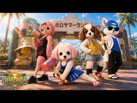 【Waterpark Simulator】ホロサマーランド開業!? みこち＆ころねのプール経営がカオスすぎたｗ【3Dアニメ/ホロライブ切り抜き】みこち・ころね・ルイ・フブキの真夏の大騒動！