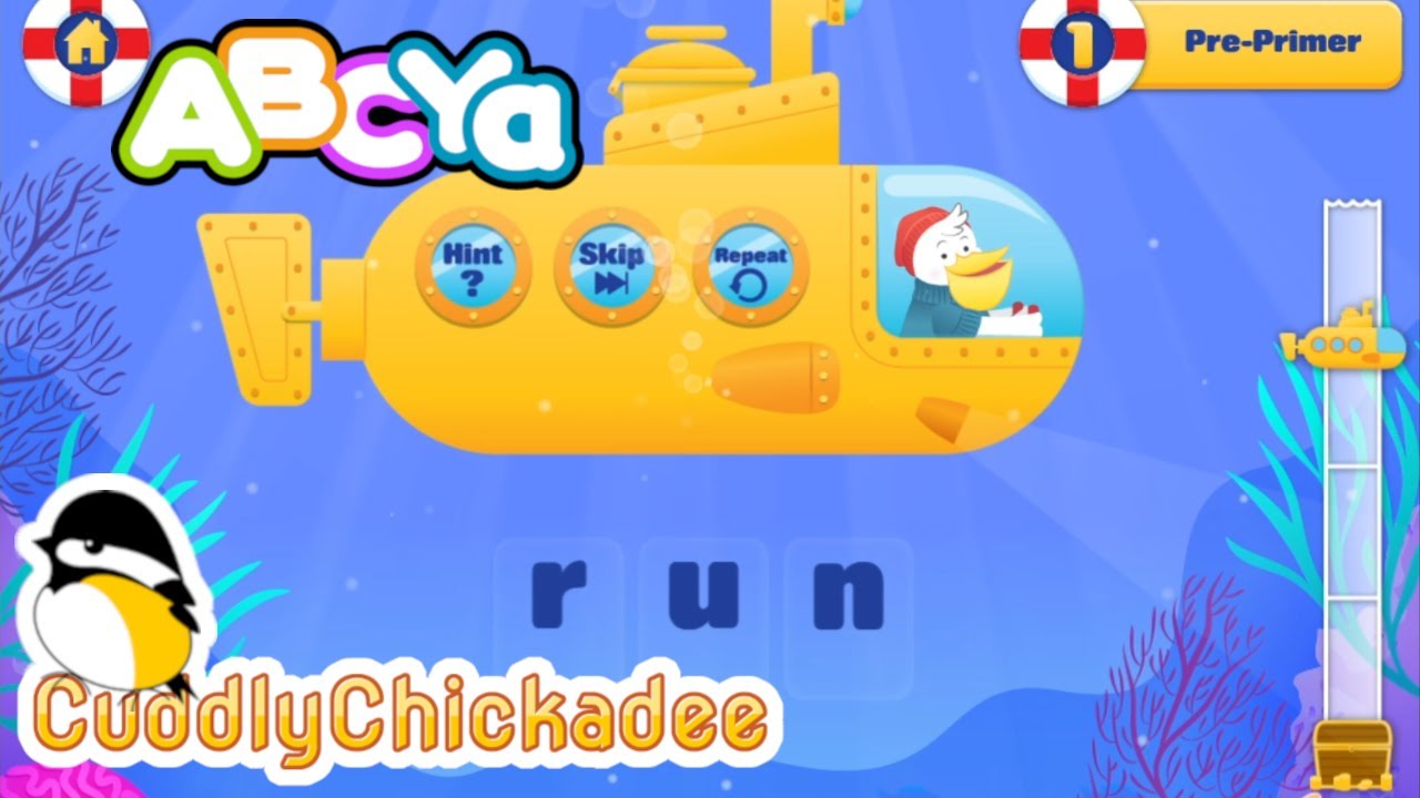 Abcya submarine spelling practice for pre primer preschool youtube