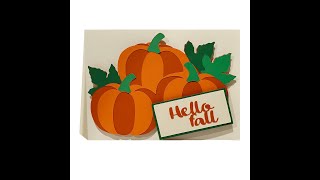 Hello Fall SVG Greeting Card, 5x7 Pumpkin Harvest Card, Autumn DIY SVG, Rustic Farmhouse Fall Card