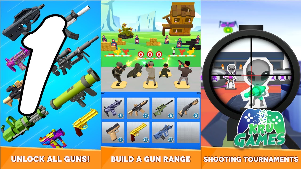 Gun Range: Idle Shooter Gameplay Walkthrough #1 (Android, IOS)
