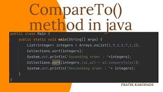 CompareTo() method in java | comparator | comparable in java