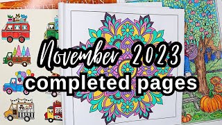 Completed Coloring Pages for November 2023 | Adult Coloring