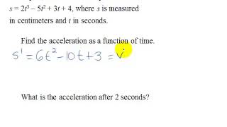 Finding Acceleration from Position
