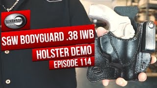 S&W Bodyguard .38 with Insight Laser IWB Black Leather Holster By: WinthropHolsters.com