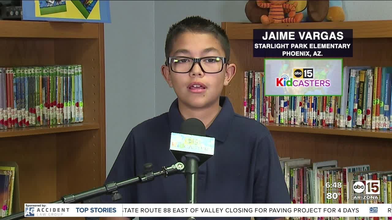 Kidcaster Jaime gives your Monday morning forecast from Starlight Park Elementary School
