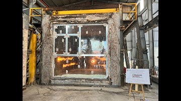 Đốt thử nghiệm cửa kính chống cháy EI90 Cửa chống cháy kiểm định 136