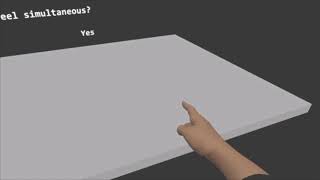 Psychophysical VR experiment testing the acceptability of visual-haptic de-synchronisation (2019)
